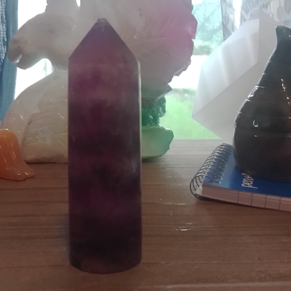 Watermelon Fluorite cylinder point - Picture 4 of 6